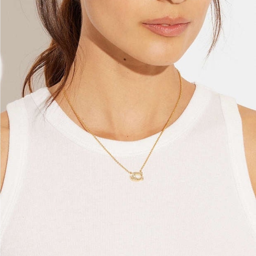Coach Pave Signature Necklace - Picture 2 of 6